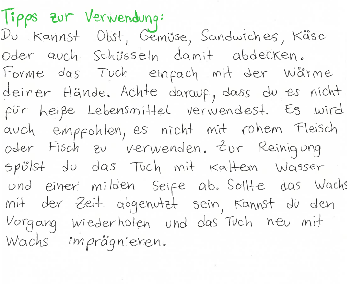Anleitung Bienenwachstücher David Rojas