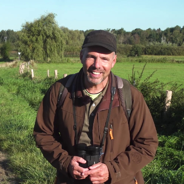 Eine Person wird von hinten gezeigt, wie sie im Gras sitzt und auf die Landschaft sieht. Im Hintergrund ist ein See und Natur.